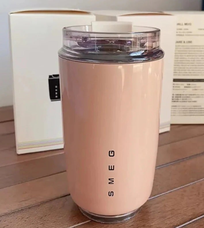 Smeg Travel Coffee Mug, 240ml Insulated Beverage Cup With Leakproof Lid, Long Lasting Coffee Tumbler With Lid, Travel Coffee Thermos - Image 1